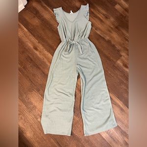 Caution To The Wind Mint Green Jumpsuit